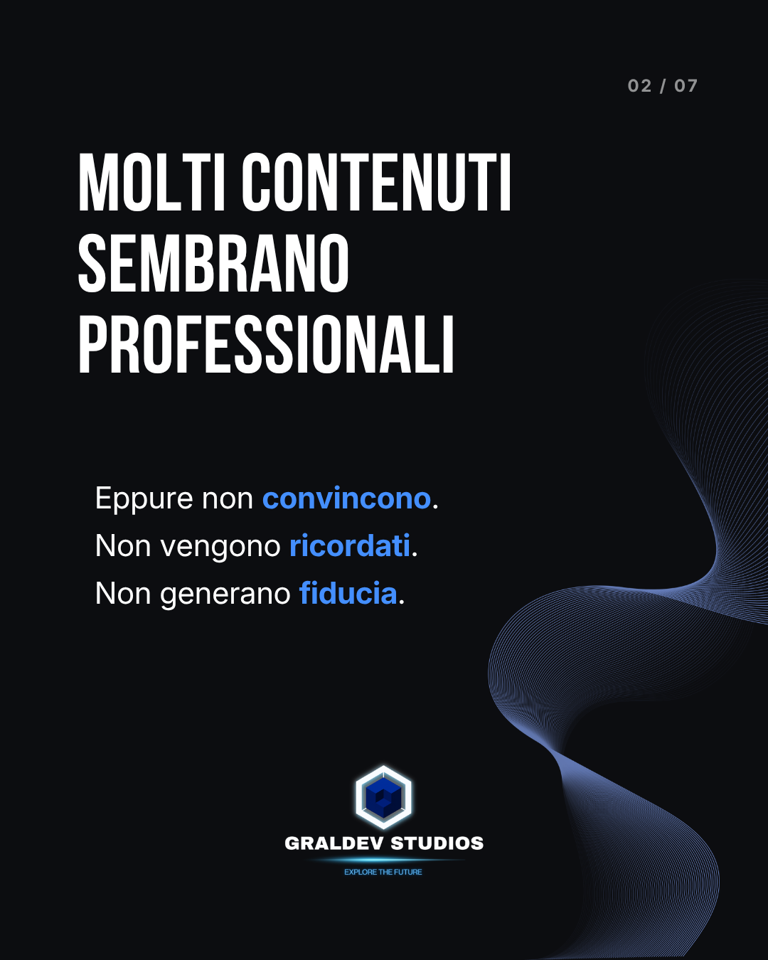 Un contenuto professionale che non riesce a generare fiducia