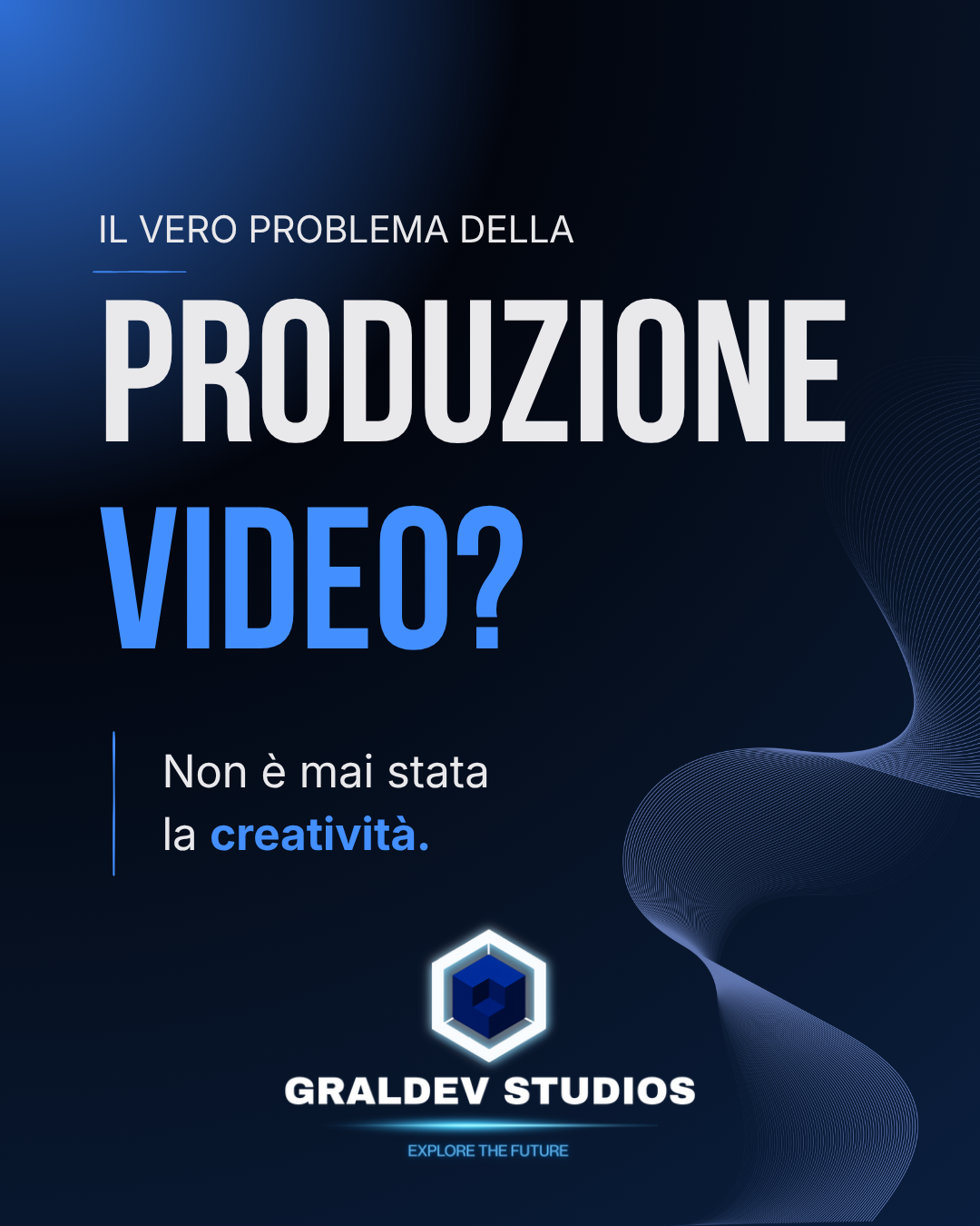Grafica editoriale sul vero problema della produzione video e sul ruolo dell’intelligenza artificiale